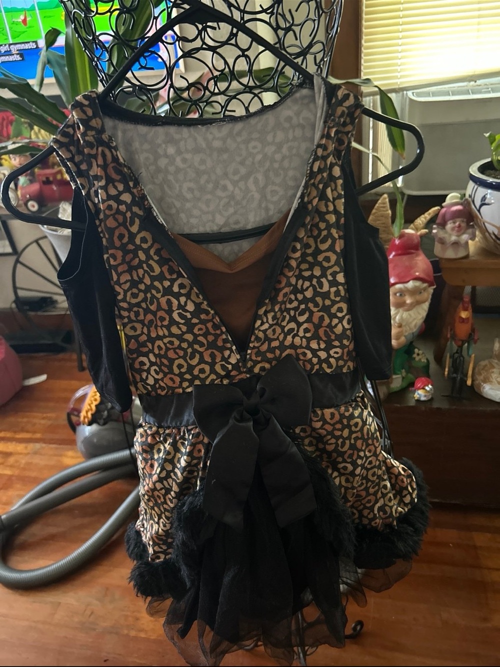 Amscan Leopard Print Costume Dress with Black Bow and Tulle
